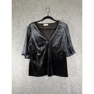 Knox Rose Blouse Women Large Black Velvet Baby Doll‎ Dark Fairy Whimsigoth